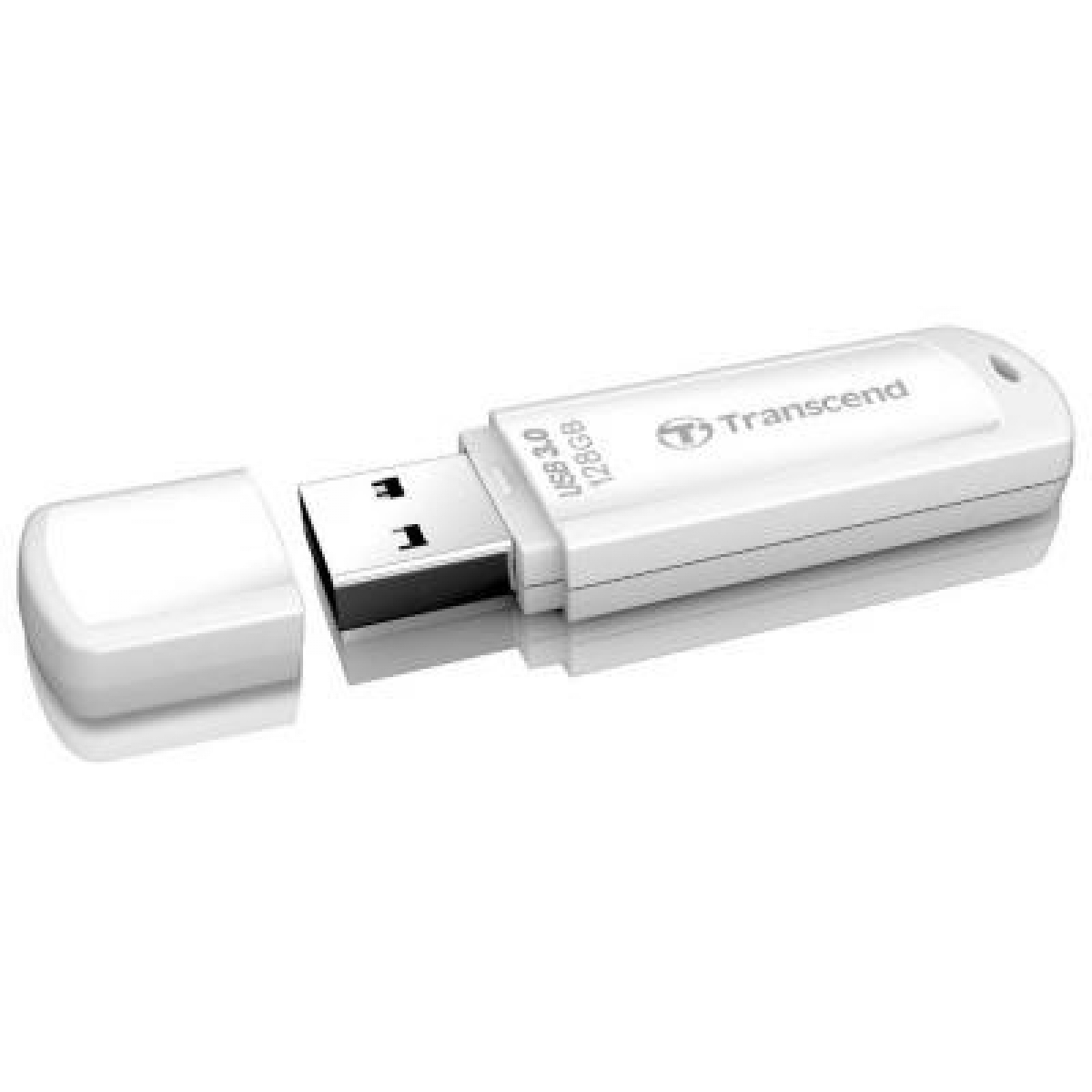 USB флеш накопичувач Transcend 128GB JetFlash 730 White USB 3.0 (TS128GJF730) - Фото 1