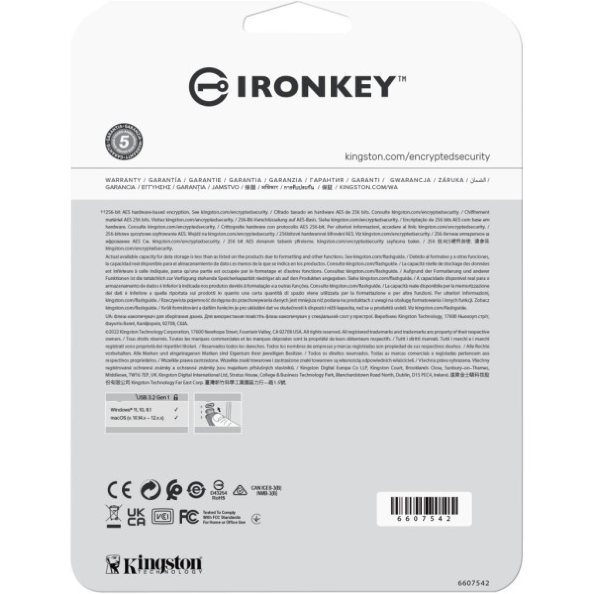 USB флеш накопичувач Kingston 16GB IronKey Vault Privacy 50 Blue USB 3.2 (IKVP50/16GB) - Фото 6