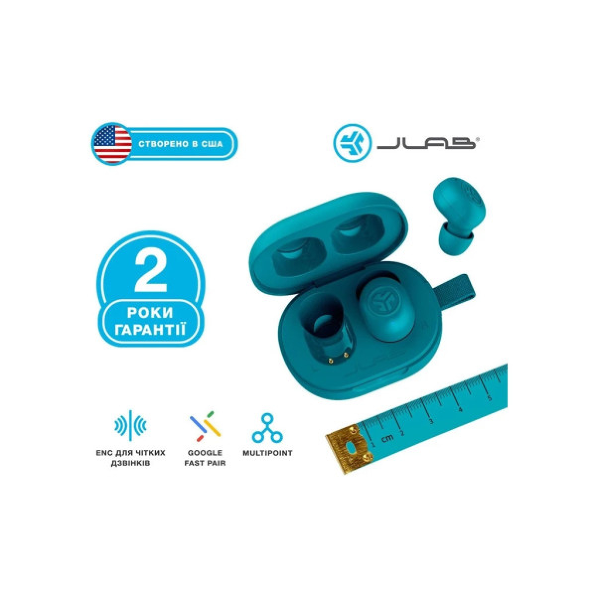 Наушники Jlab JBuds Mini Aqua Teal (IEUEBJBMINIRAQUA124) - Фото 2