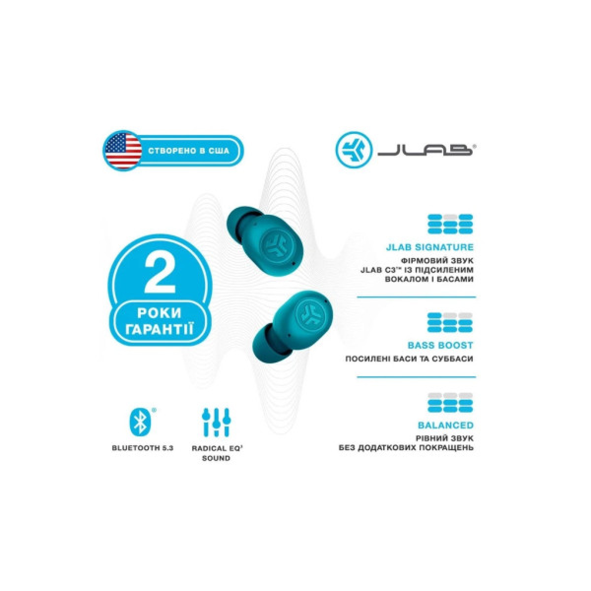 Наушники Jlab JBuds Mini Aqua Teal (IEUEBJBMINIRAQUA124) - Фото 3