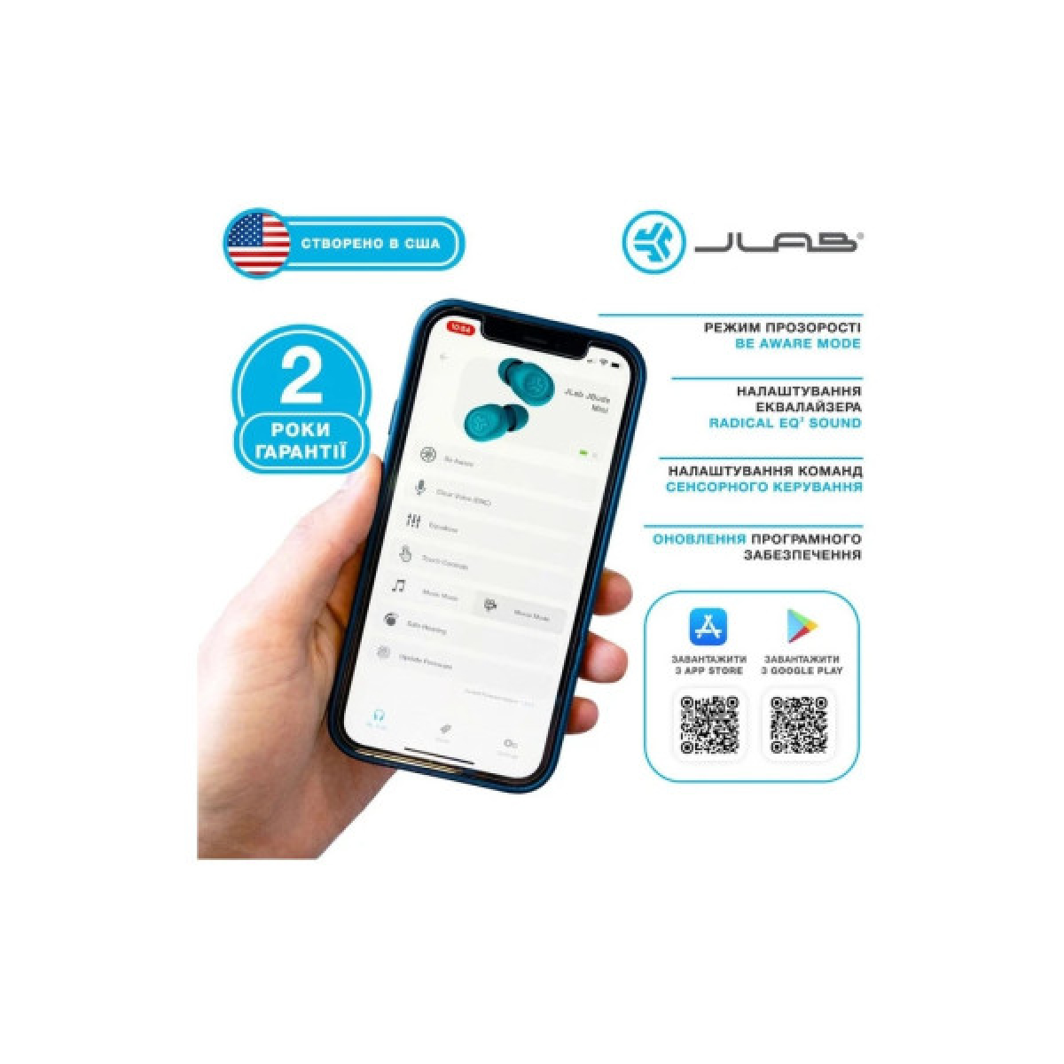 Наушники Jlab JBuds Mini Aqua Teal (IEUEBJBMINIRAQUA124) - Фото 6