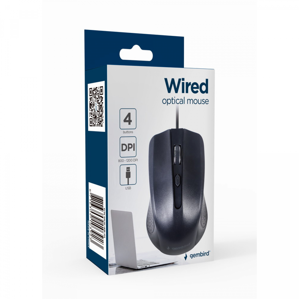 Миша Gembird MUS-4B-01, оптика, Black USB - Фото 3