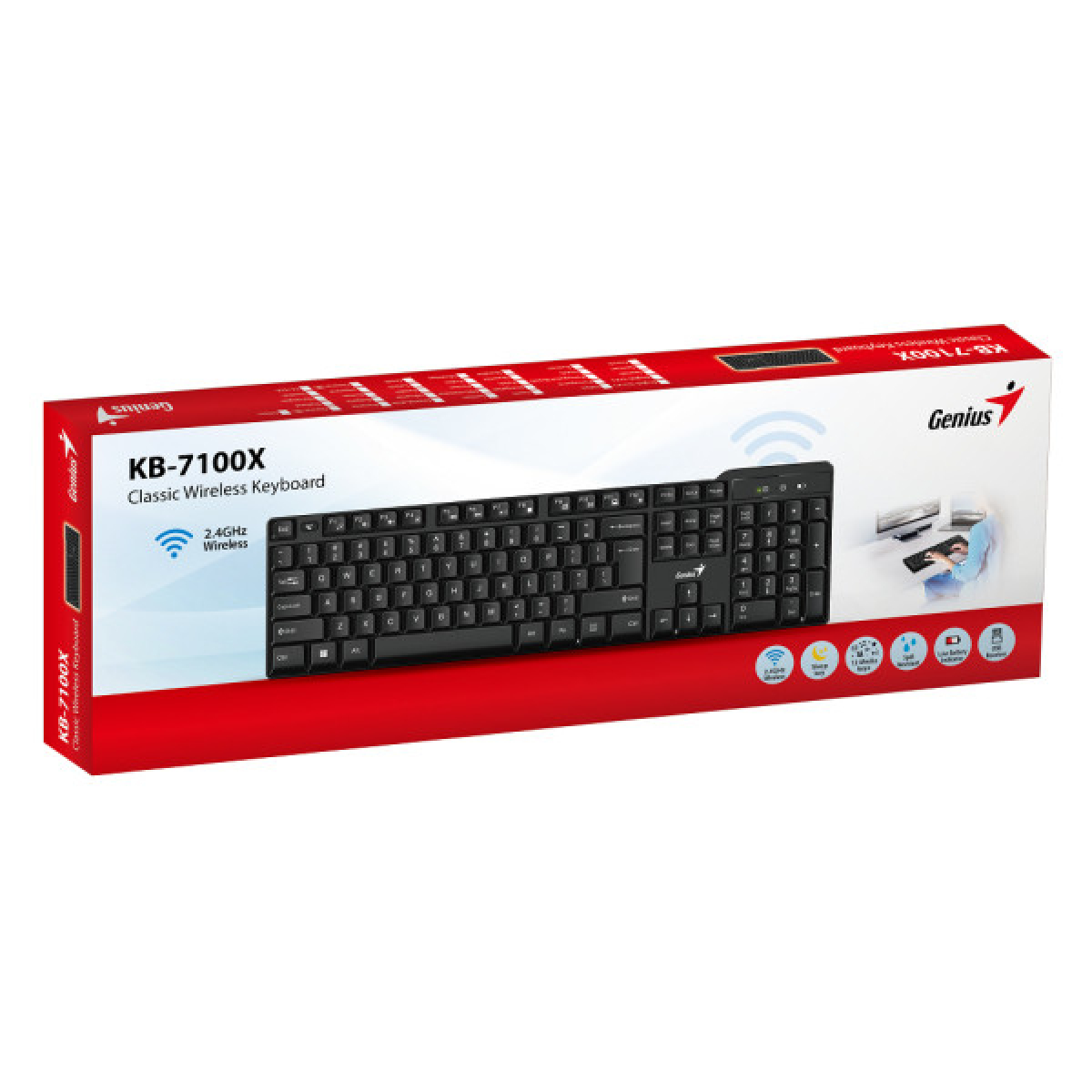 Клавіатура Genius KB-7100X Wireless UA Black (31320001406) - Фото 2