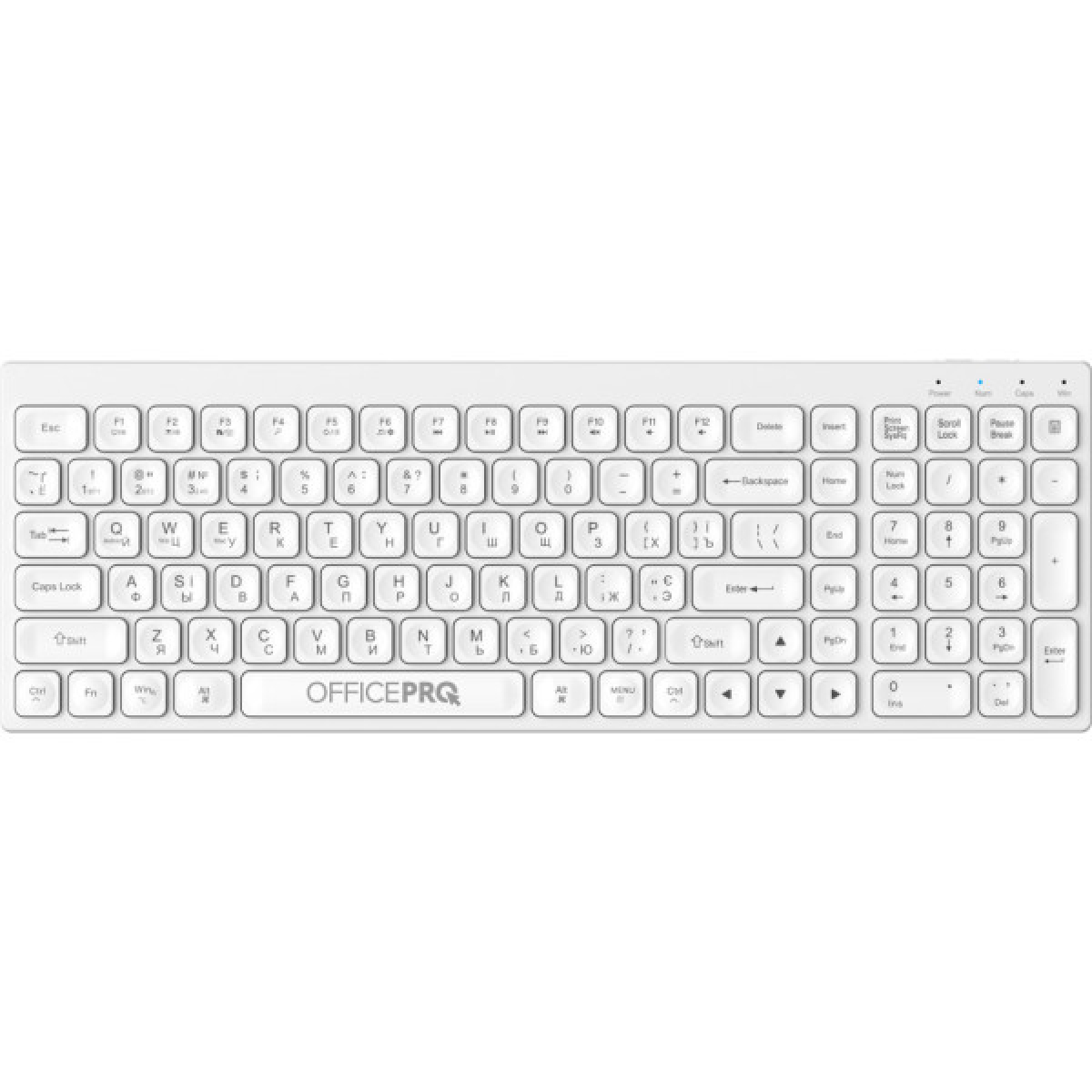 Клавіатура OfficePro SK985W Wireless/Bluetooth White (SK985W) - Фото 1