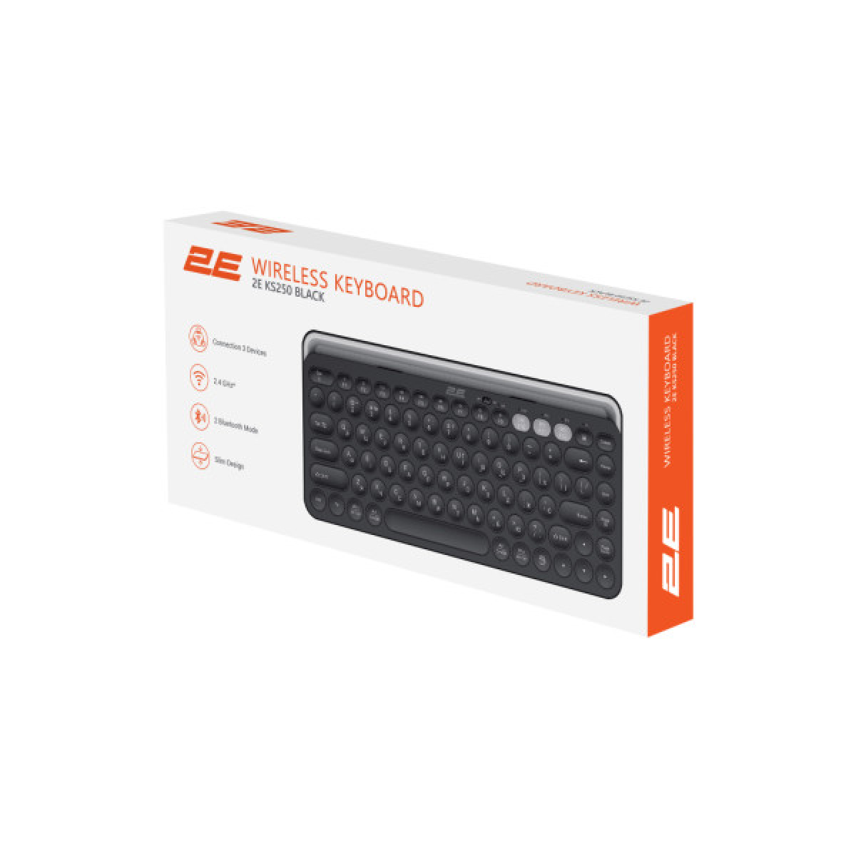 Клавіатура 2E KS250 Wireless USB/Bluetooth UA Black (2E-KS250WBK_UA) - Фото 11