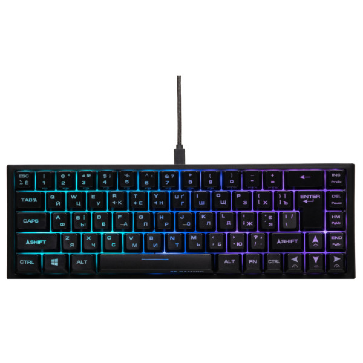 Клавіатура 2E GAMING KG350 RGB 68key USB Black (2E-KG350UBK) - Фото 1