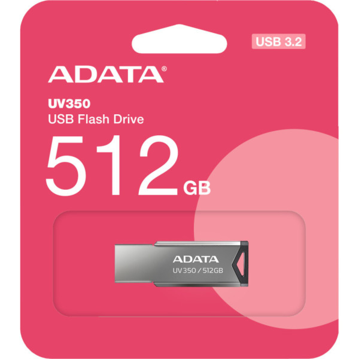 USB флеш накопитель ADATA 512GB UV350 Metallic USB 3.2 (AUV350-512G-RBK) - Фото 4