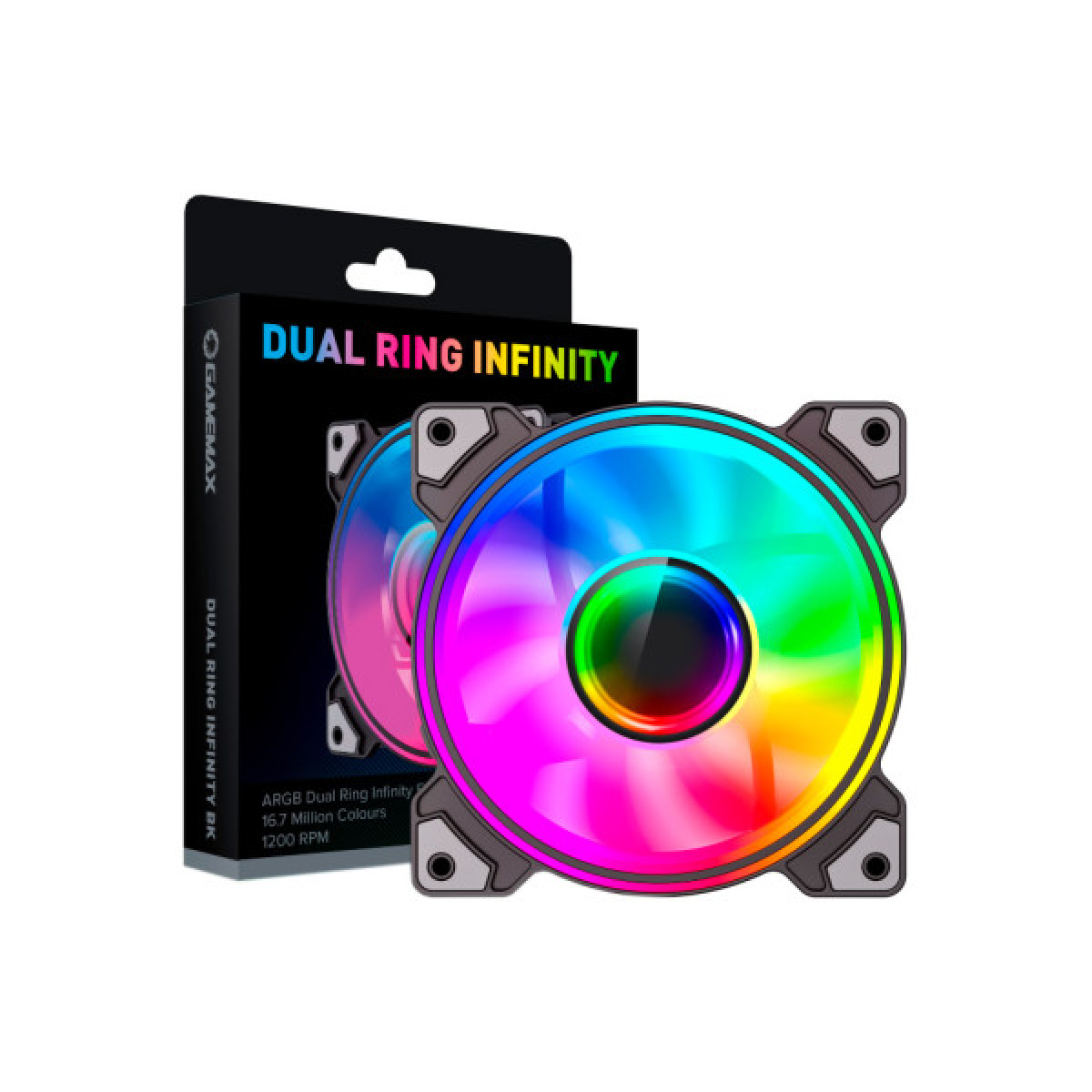 Кулер для корпуса Gamemax Dual Ring Infinity BK - Фото 7
