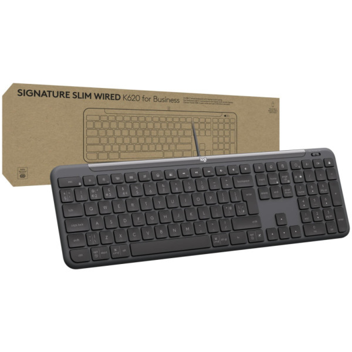 Клавіатура Logitech Signature Slim K620 for Business USB-C UA Graphite (920-013333) - Фото 1