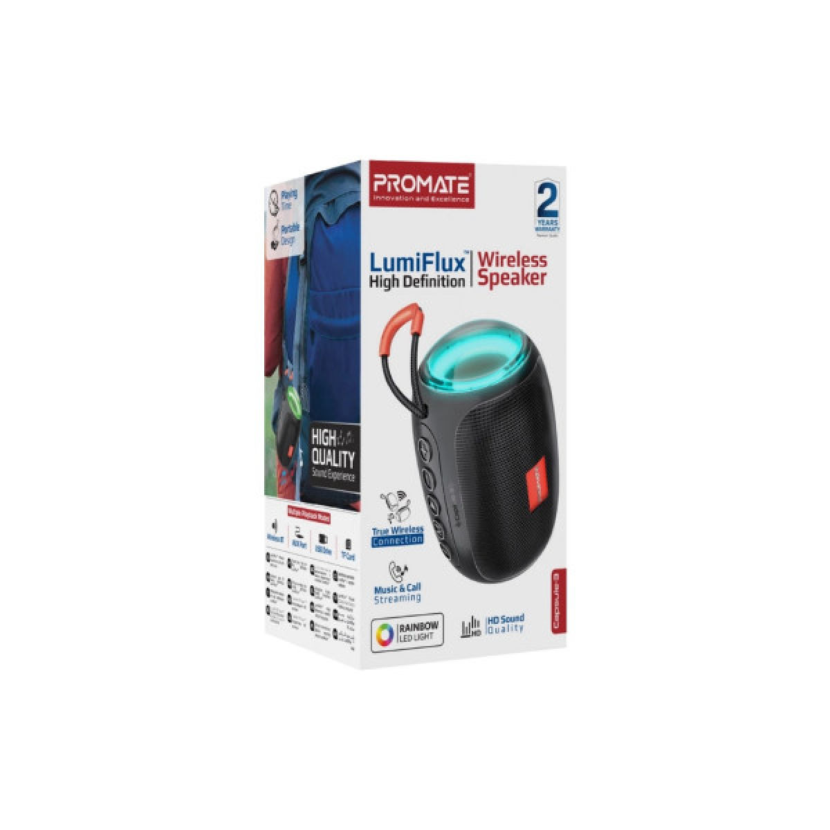 Акустическая система Promate Capsule-3 Black (capsule-3.black) - Фото 2