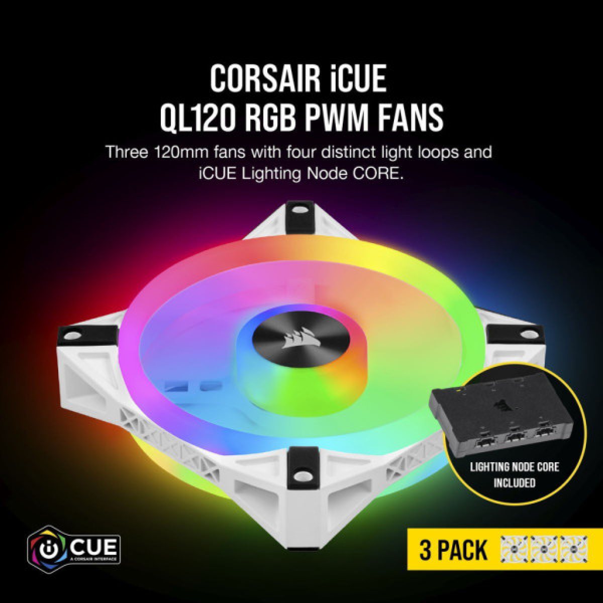 Кулер для корпуса Corsair QL Series, WHITE QL120 RGB (CO-9050104-WW) - Фото 9