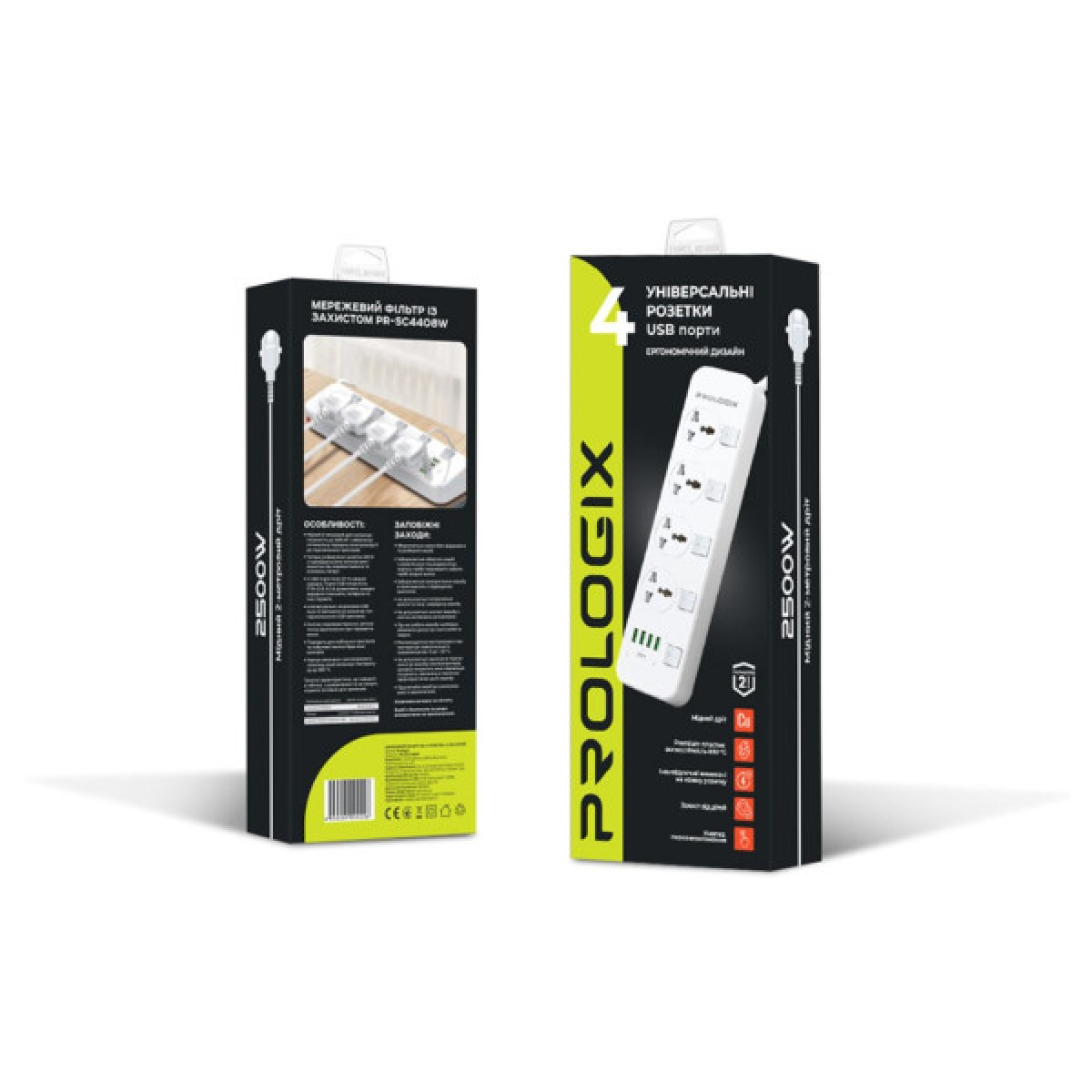 Мережевий фільтр живлення Prologix Premium PR-SC4408W (PR-SC4408W) - Фото 6