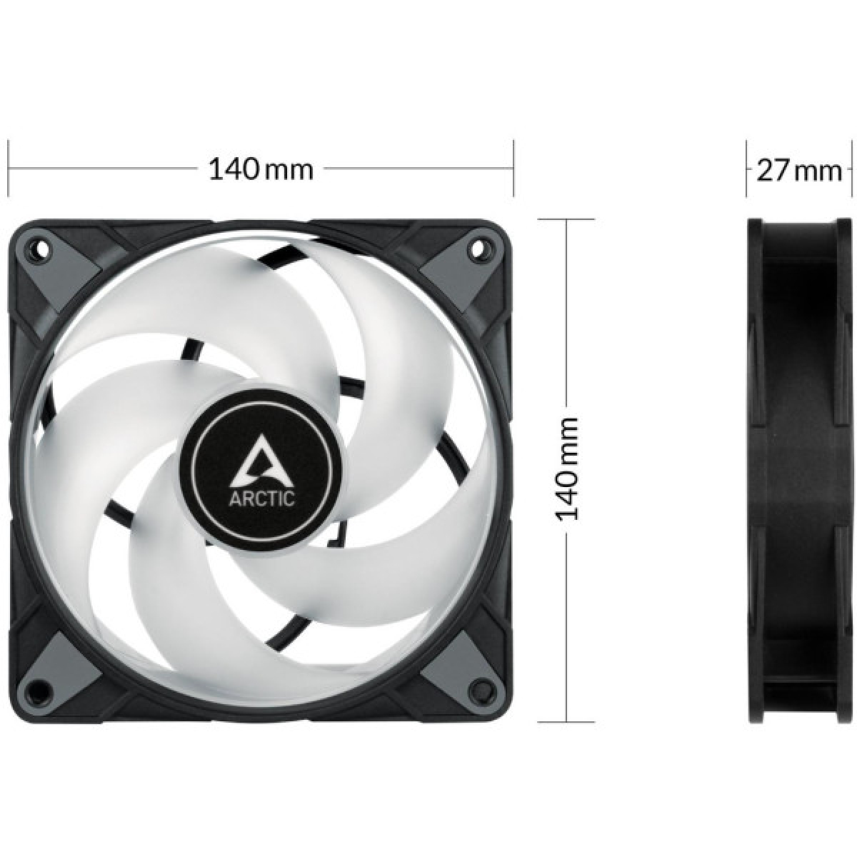 Кулер для корпуса Arctic P14 PWM PST A-RGB (3-fan pack ) (ACFAN00257A) - Фото 4