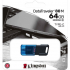 USB флеш накопичувач Kingston 64GB DataTraveler 80 M USB-C 3.2 Blue/Black (DT80M/64GB) - Фото 6
