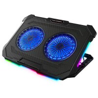 Подставка для ноутбука IceCoorel 10-17", 2*125mm 1200 RPM, 2*USB, 415x293x26.5mm, RGB (F8)