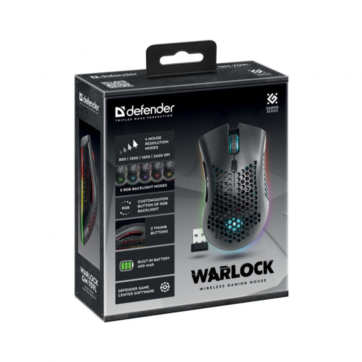 Мишка Defender Warlock GM-709L RGB Wireless Black (52709) - Фото 8