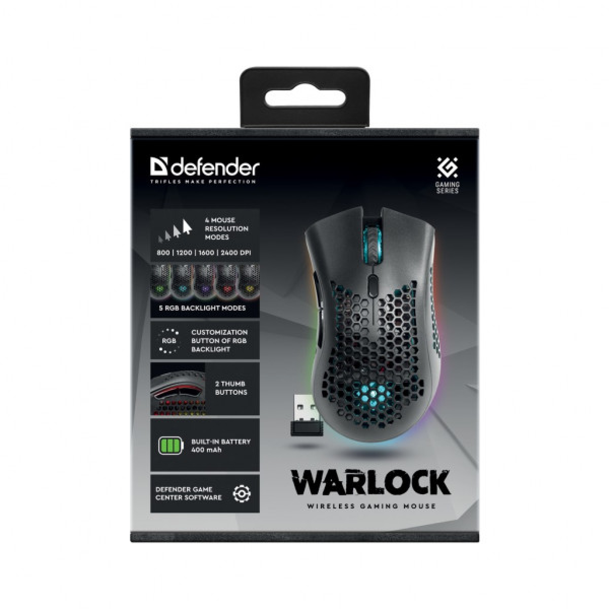 Мишка Defender Warlock GM-709L RGB Wireless Black (52709) - Фото 9