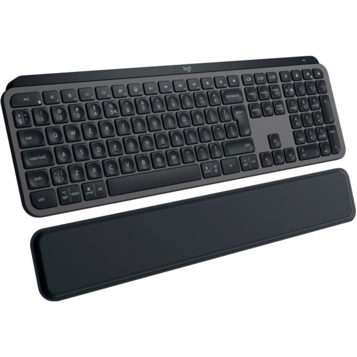 Клавіатура Logitech MX Keys S Plus Palmrest Wireless UA Graphite (920-011589) - Фото 1