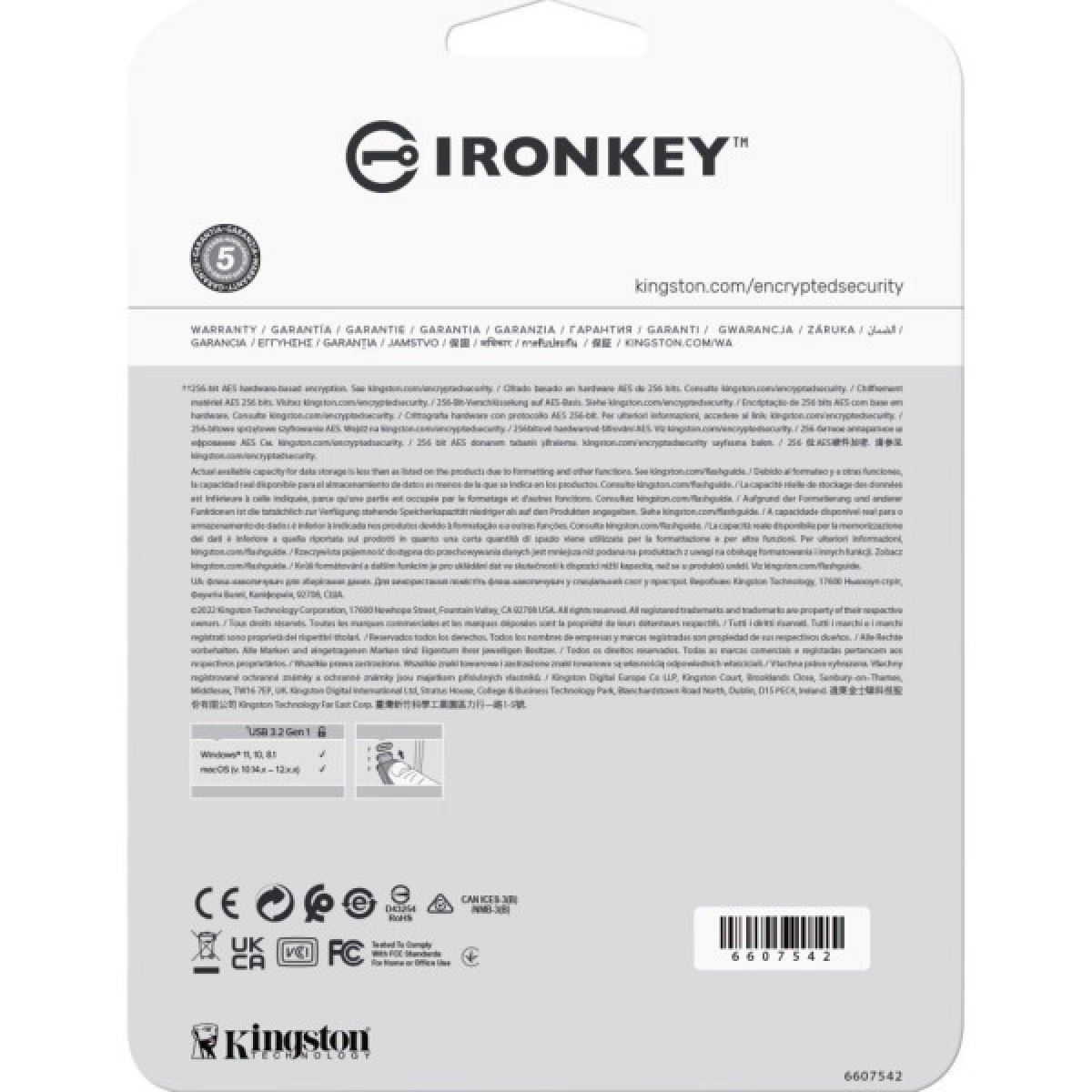 USB флеш накопичувач Kingston 64GB IronKey Vault Privacy 50 Blue USB 3.2 (IKVP50/64GB) - Фото 6