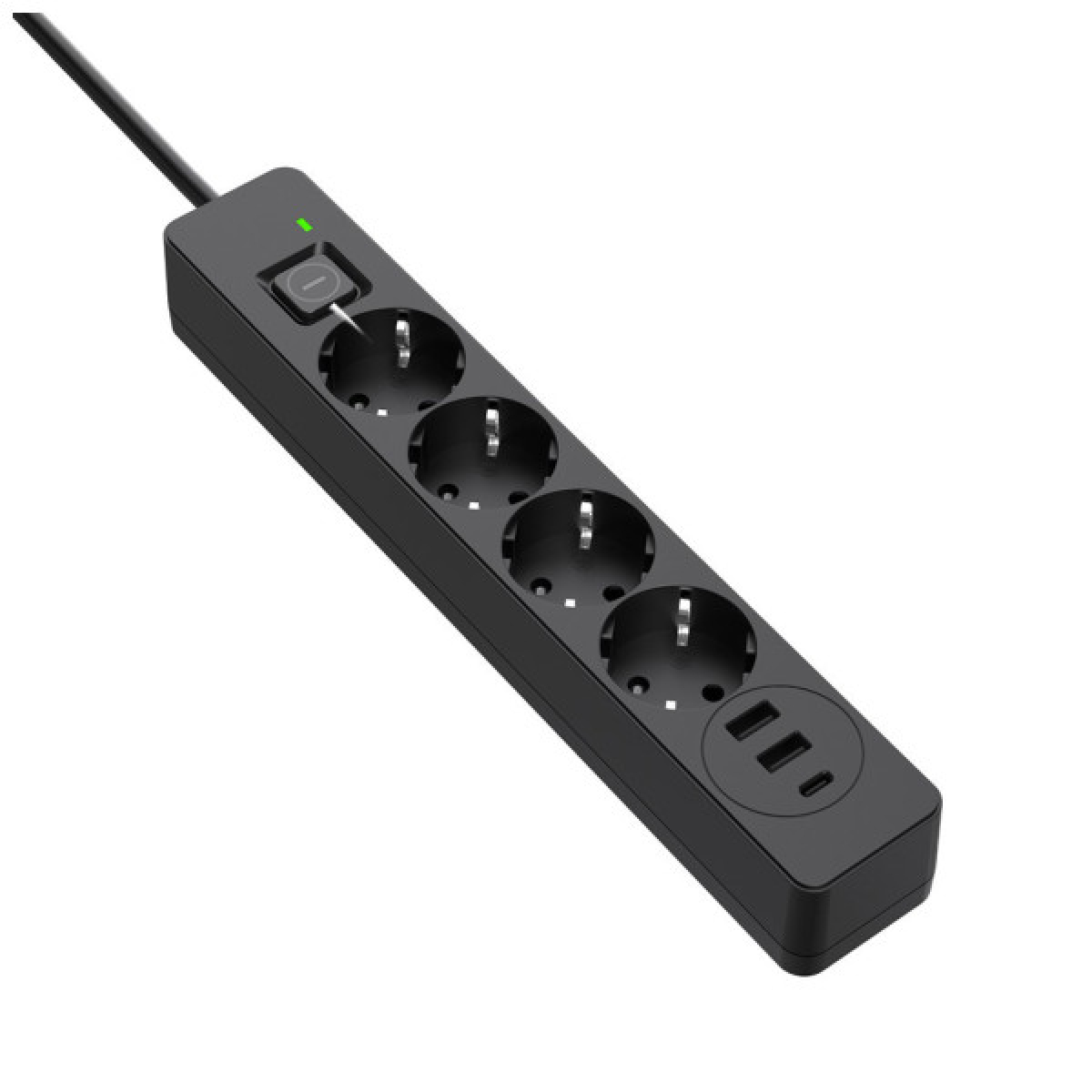 Сетевой фильтр питания ColorWay CW-CHE432PDB, 4 розетки/3USB 2M (CW-CHE432PDB) - Фото 1