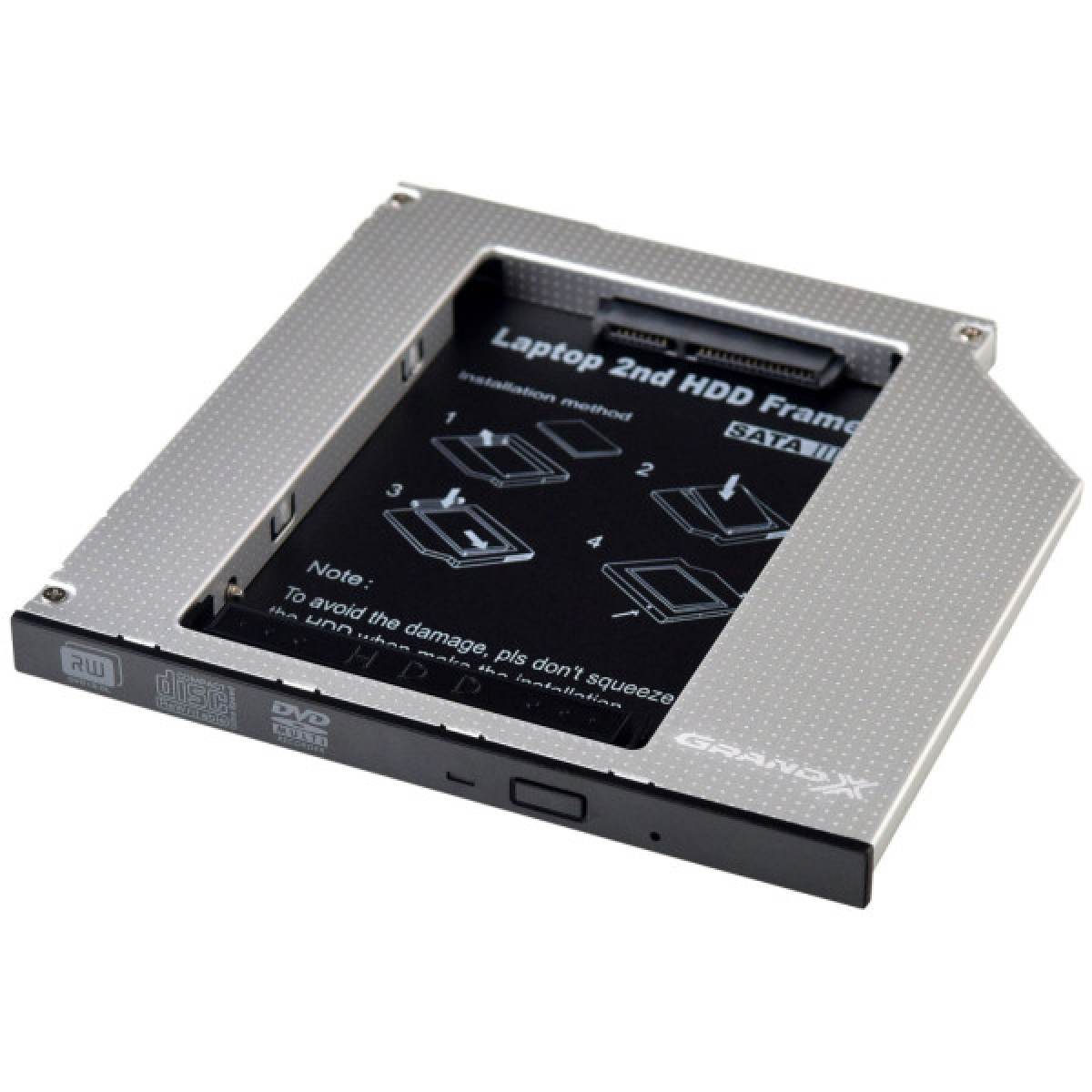 Фрейм-переходник Grand-X HDD 2.5'' to notebook 9.5 mm ODD SATA3 (HDC-26) - Фото 1