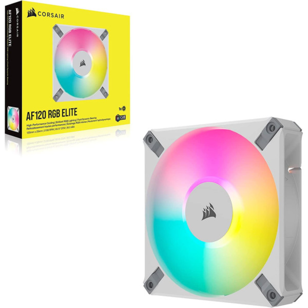 Кулер для корпуса Corsair AF120 RGB Elite White (CO-9050157-WW) - Фото 2