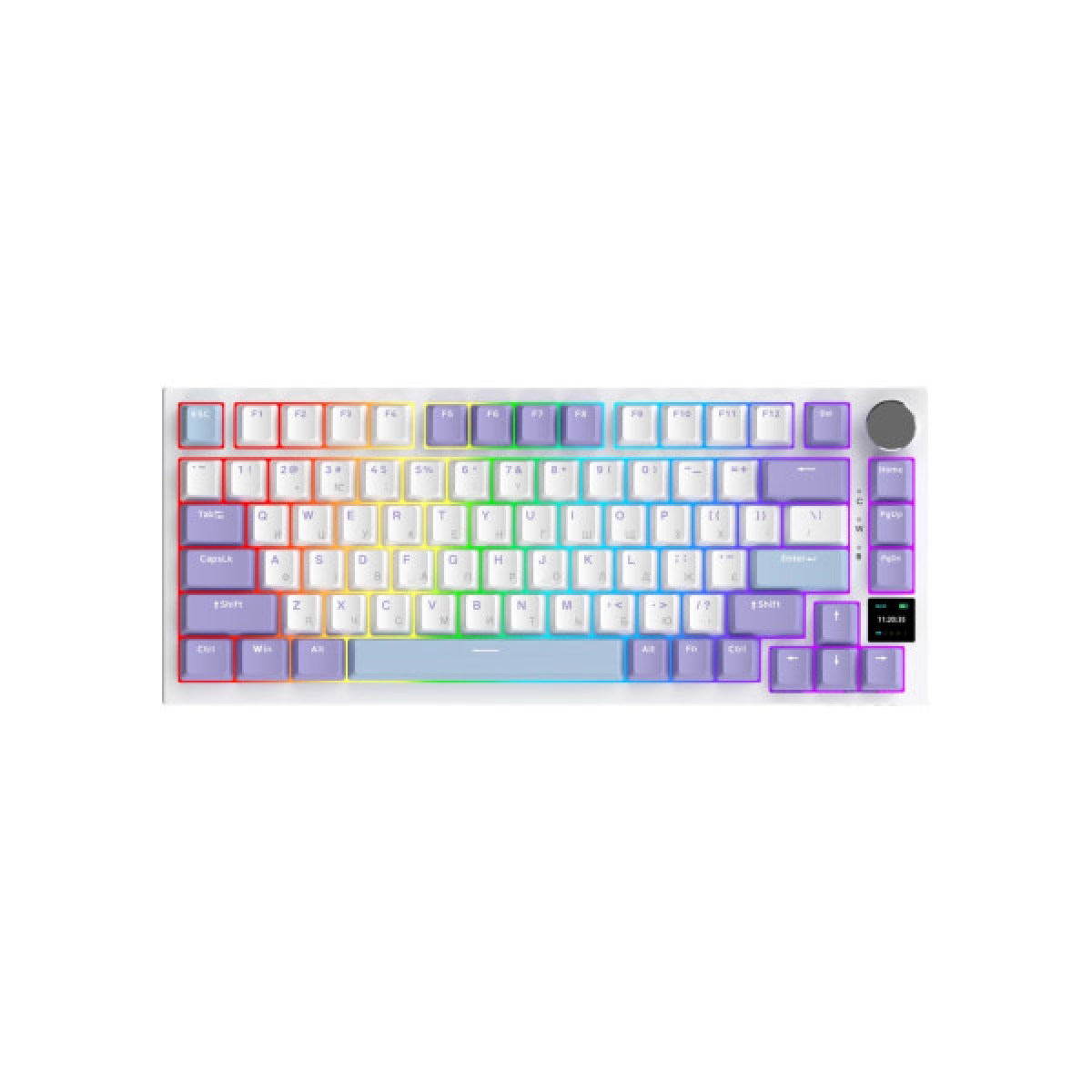 Клавіатура Ajazz AK820 Pro Gift Switch Purple RGB USB/Wireless/Bluetooth UA Purple (AK820PRO-G-PWB) - Фото 2