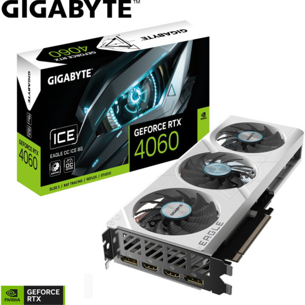 Видеокарта GIGABYTE GeForce RTX4060 8Gb EAGLE OC ICE (GV-N4060EAGLEOC ICE-8GD) - Фото 10