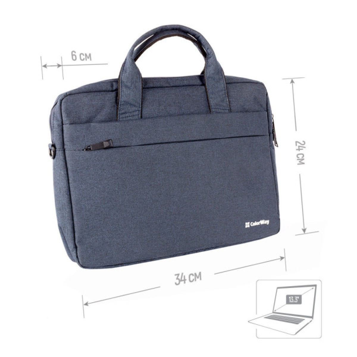 Сумка для ноутбука ColorWay 13.3" Modern Navy (CW-LBM133-NV) - Фото 5