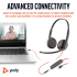 Наушники Poly BlackWire C3225 USB-C HS Stereo +3.5mm Plug +USB-C/A Adapter (Bulk) Black (8X229A6) - Фото 4