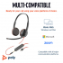 Наушники Poly BlackWire C3225 USB-C HS Stereo +3.5mm Plug +USB-C/A Adapter (Bulk) Black (8X229A6) - Фото 6