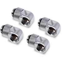 Фитинг для СЖО Alphacool Eiszapfen L-connector rotatable - 4pcs Set - Chrome (17616)