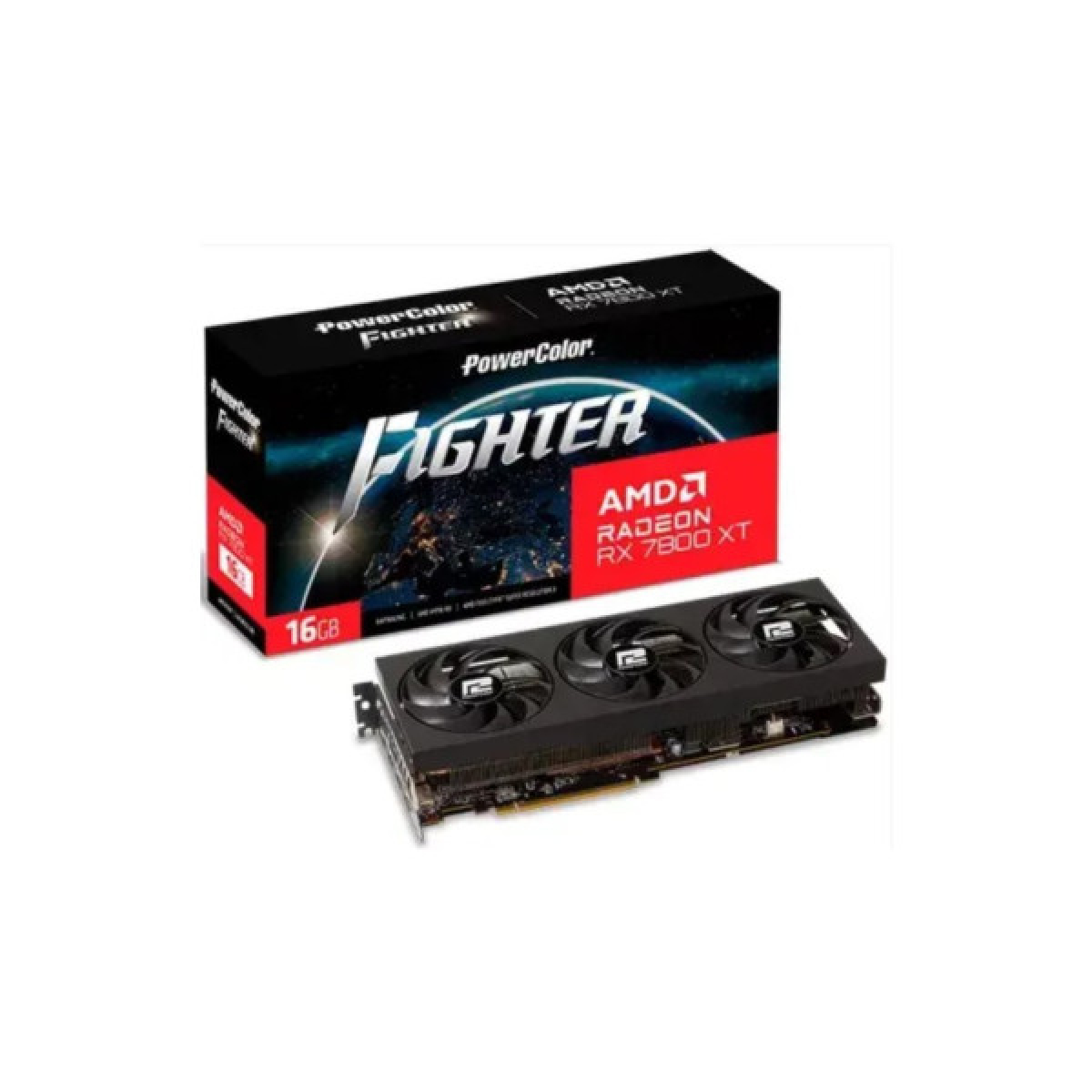 Видеокарта PowerColor Radeon RX 7800 XT 16Gb FIGHTER (RX 7800 XT 16G-F/OC) - Фото 2