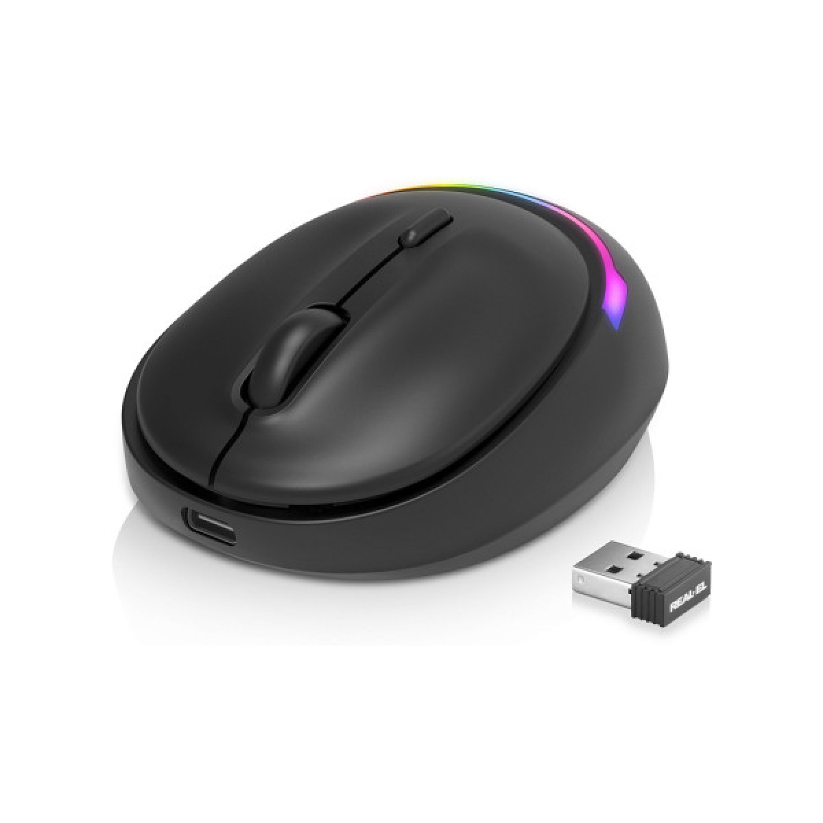 Мишка REAL-EL RM-440W Wireless/Bluetooth Black (EL123200045) - Фото 1