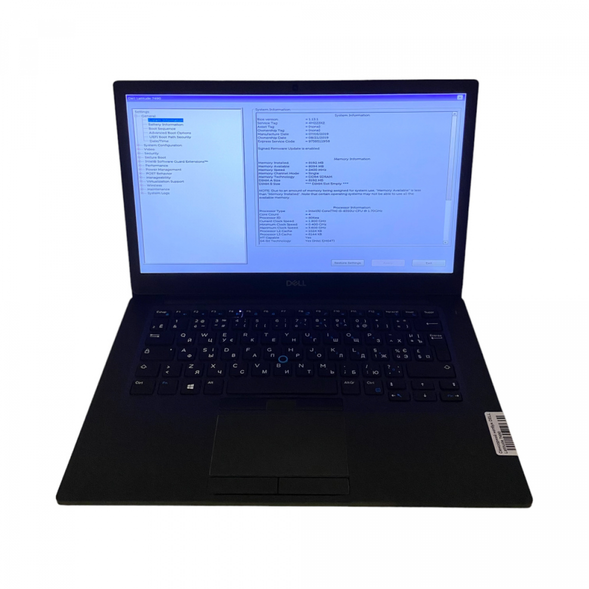 Сенсорний ноутбук DELL Latitude 7490 i5-8350U/8/128 SSD m.2 - Class A- - Фото 4