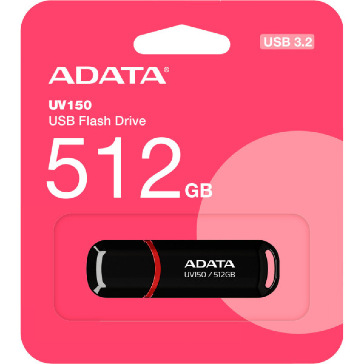 USB флеш накопичувач ADATA 512GB UV150 Black USB 3.2 (AUV150-512G-RBK) - Фото 2