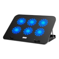 Подставка для ноутбука IceCoorel 10-15.6", 6*60mm 2500 RPM, 2*USB, 353x255x32mm, Black (A9)
