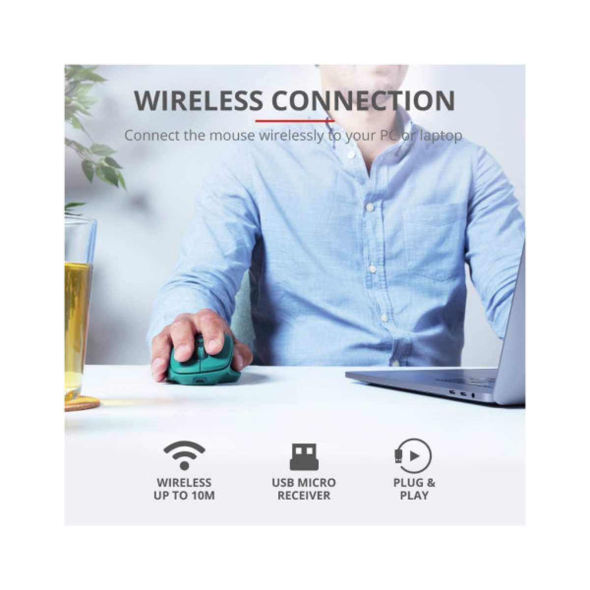 Мишка Trust Ozaa Rechargeable Wireless Blue (24034) - Фото 2
