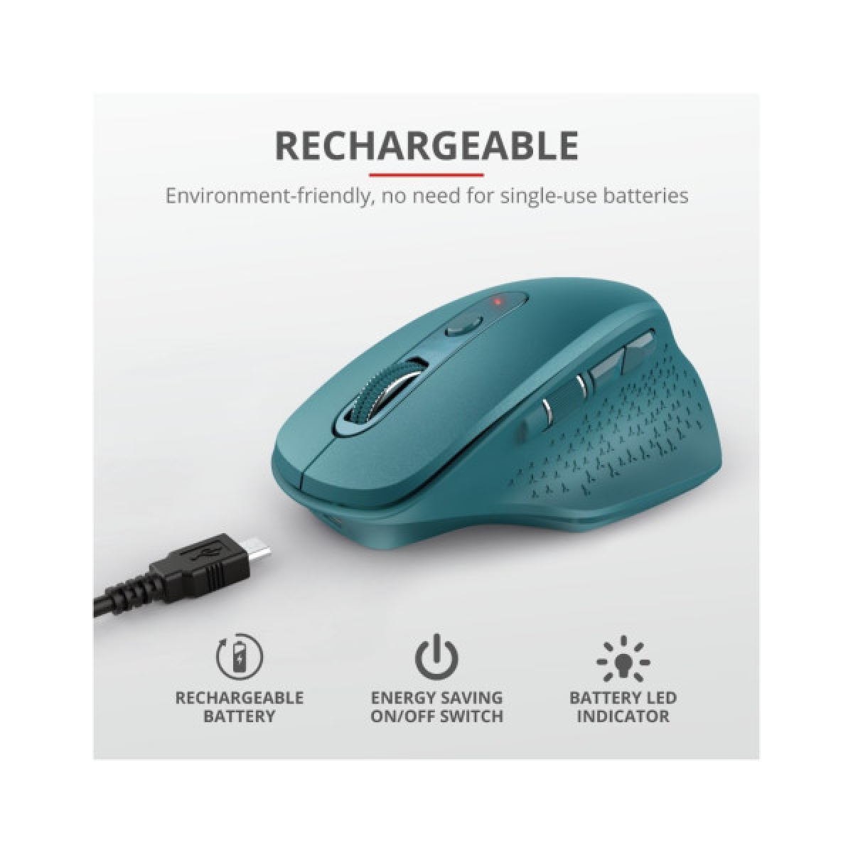 Мишка Trust Ozaa Rechargeable Wireless Blue (24034) - Фото 11