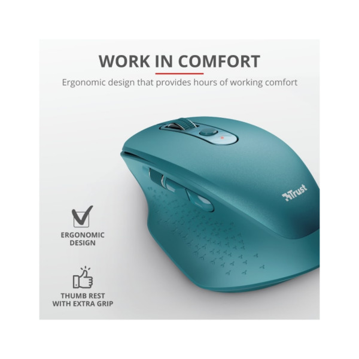 Мишка Trust Ozaa Rechargeable Wireless Blue (24034) - Фото 12