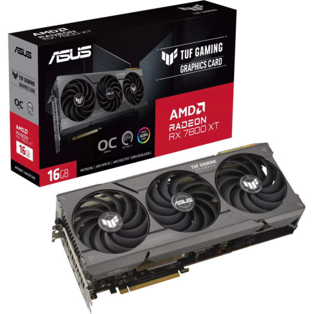 Відеокарта ASUS Radeon RX 7800 XT 16Gb TUF GAMING OC (TUF-RX7800XT-O16G-GAMING) - Фото 1