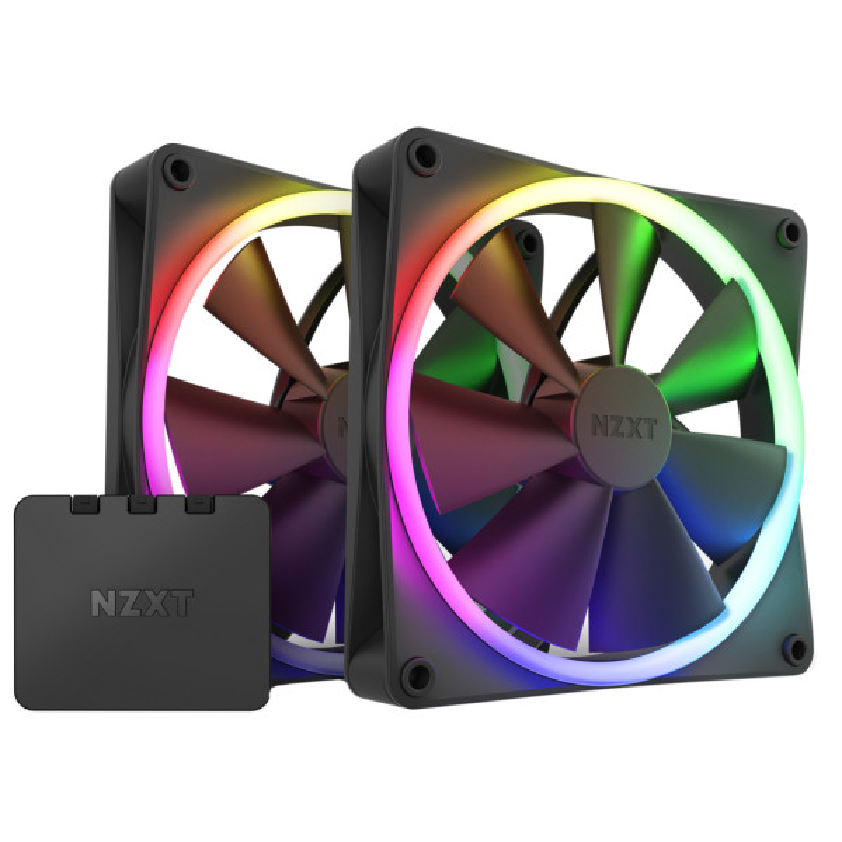 Кулер для корпуса NZXT F140RGB Twin (Black) (RF-R14DF-B1) - Фото 1