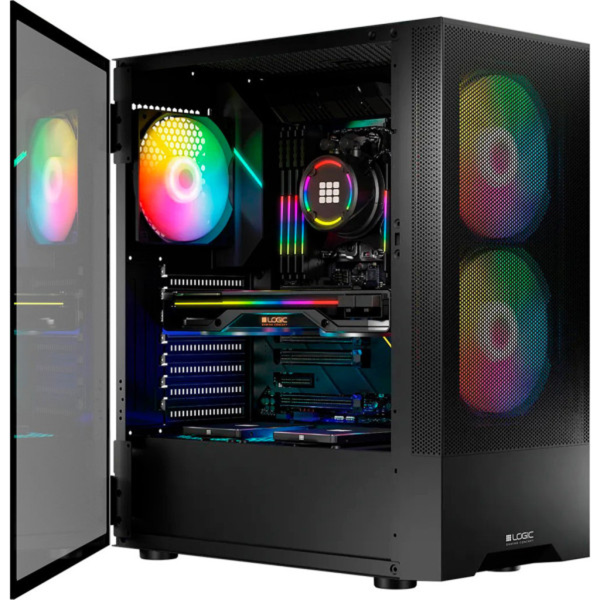 Корпус Logic concept ARYA MESH+GLASS ARGB fans 2x140mm+1x120mm BLACK (AT-ARYA-10-000000-0002) - Фото 12
