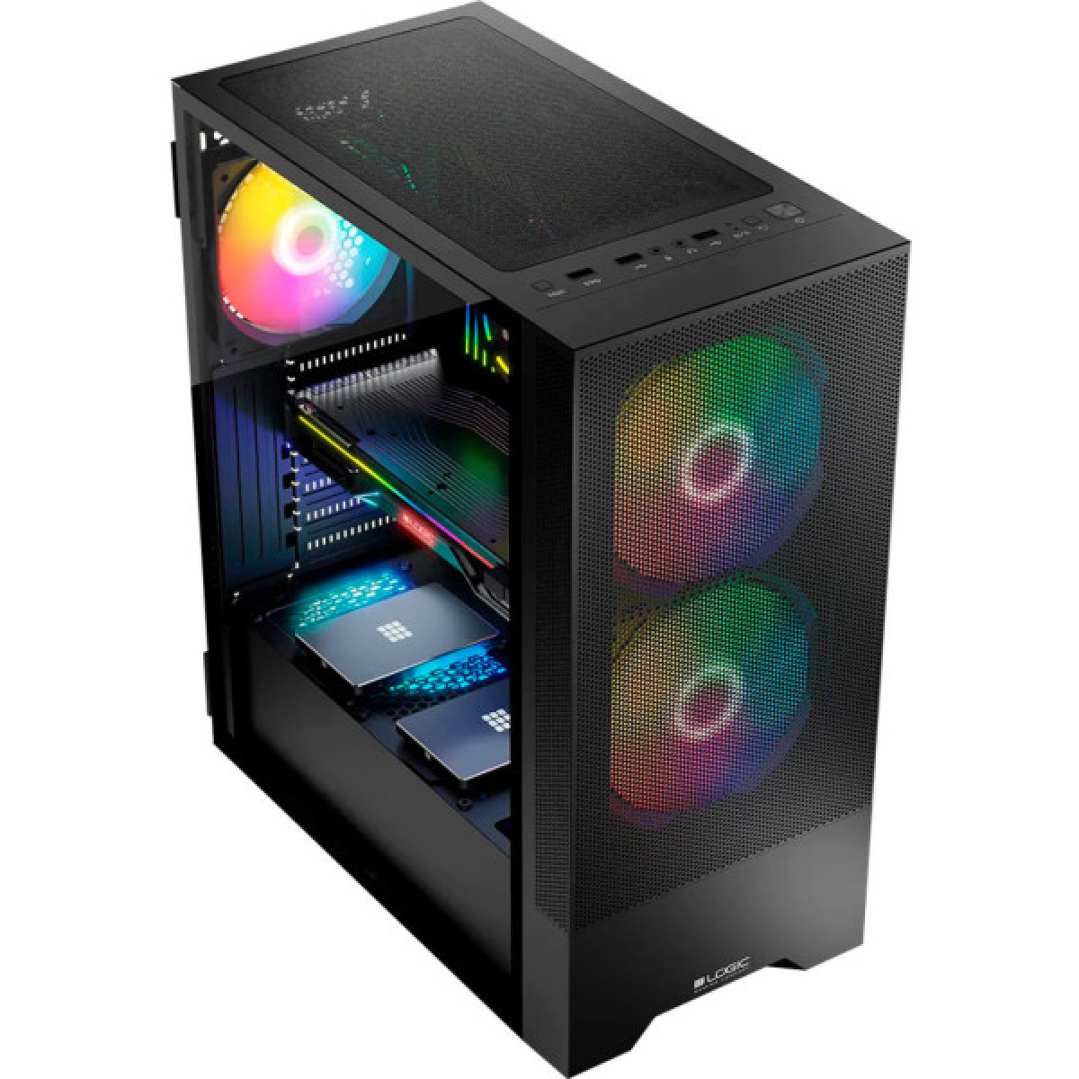 Корпус Logic concept ARYA MESH+GLASS ARGB fans 2x140mm+1x120mm BLACK (AT-ARYA-10-000000-0002) - Фото 4