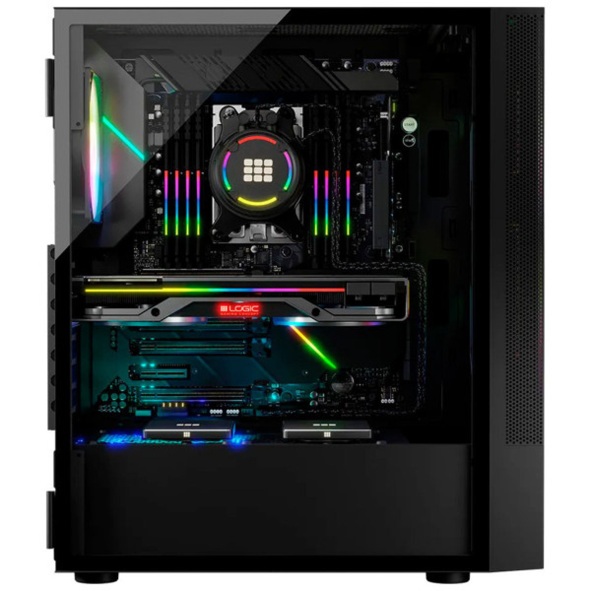 Корпус Logic concept ARYA MESH+GLASS ARGB fans 2x140mm+1x120mm BLACK (AT-ARYA-10-000000-0002) - Фото 6