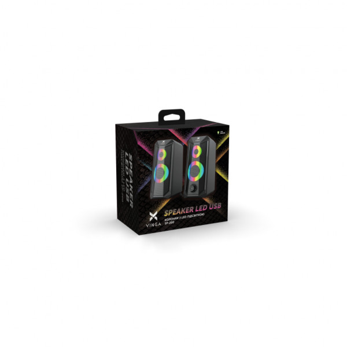 Акустична система Vinga SP-200 LED USB Black - Фото 6