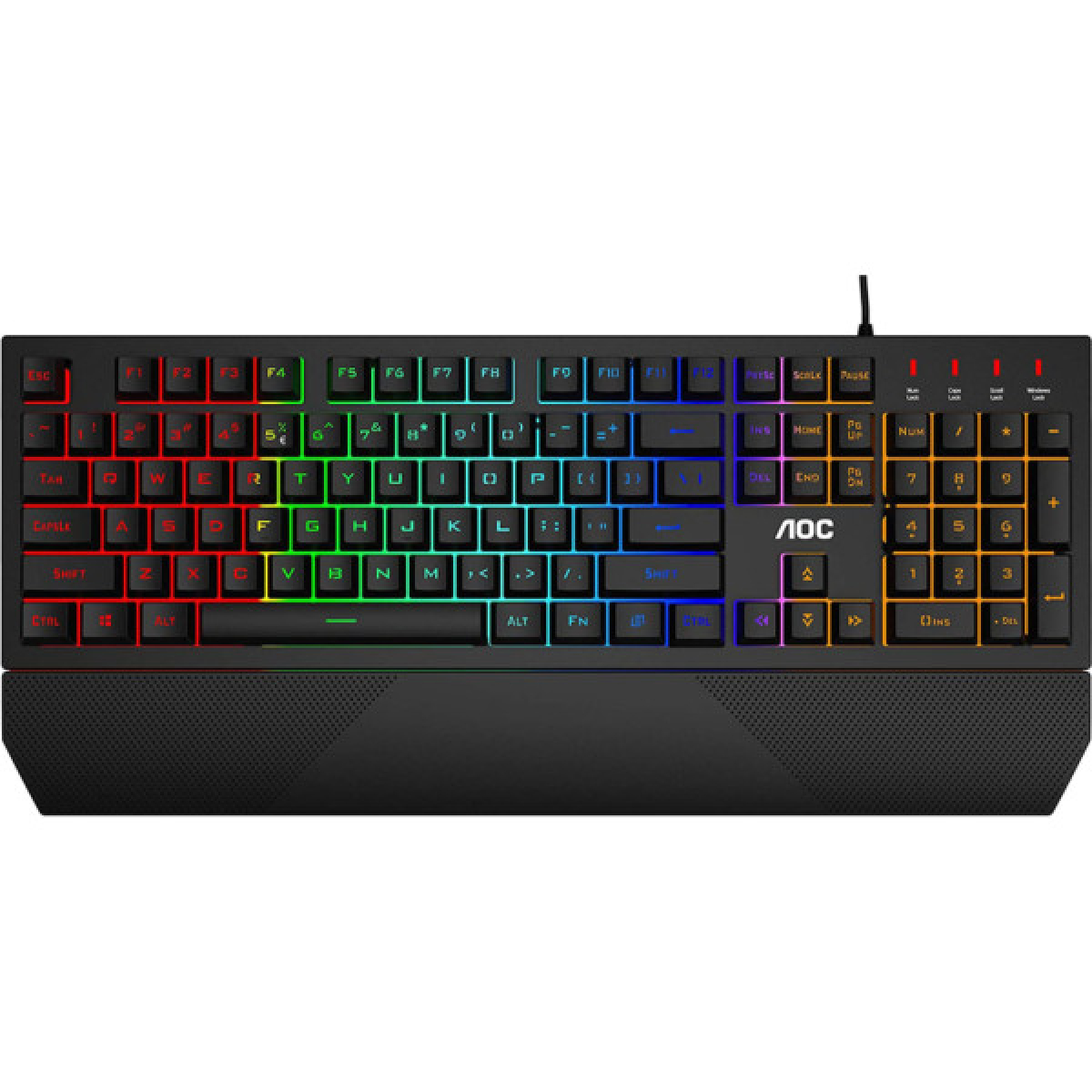 Клавіатура AOC GK200 Rainbow LED USB Black (GK200D32R) - Фото 1