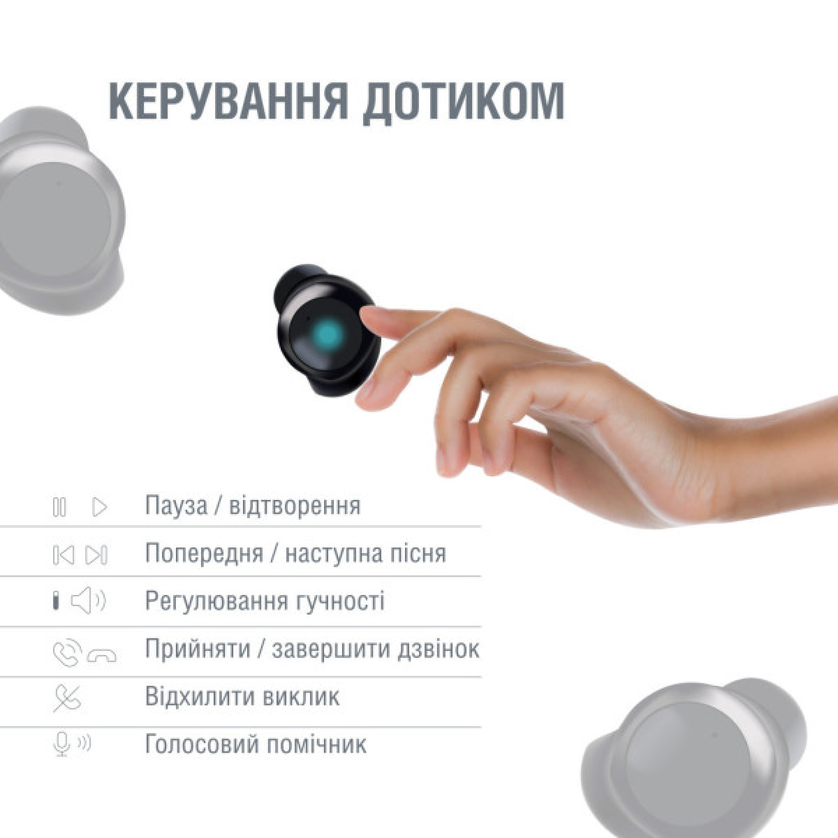 Навушники Piko TWS-MusicBox Black (1283126583414) - Фото 3