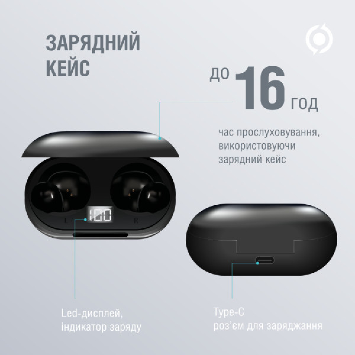 Навушники Piko TWS-MusicBox Black (1283126583414) - Фото 4
