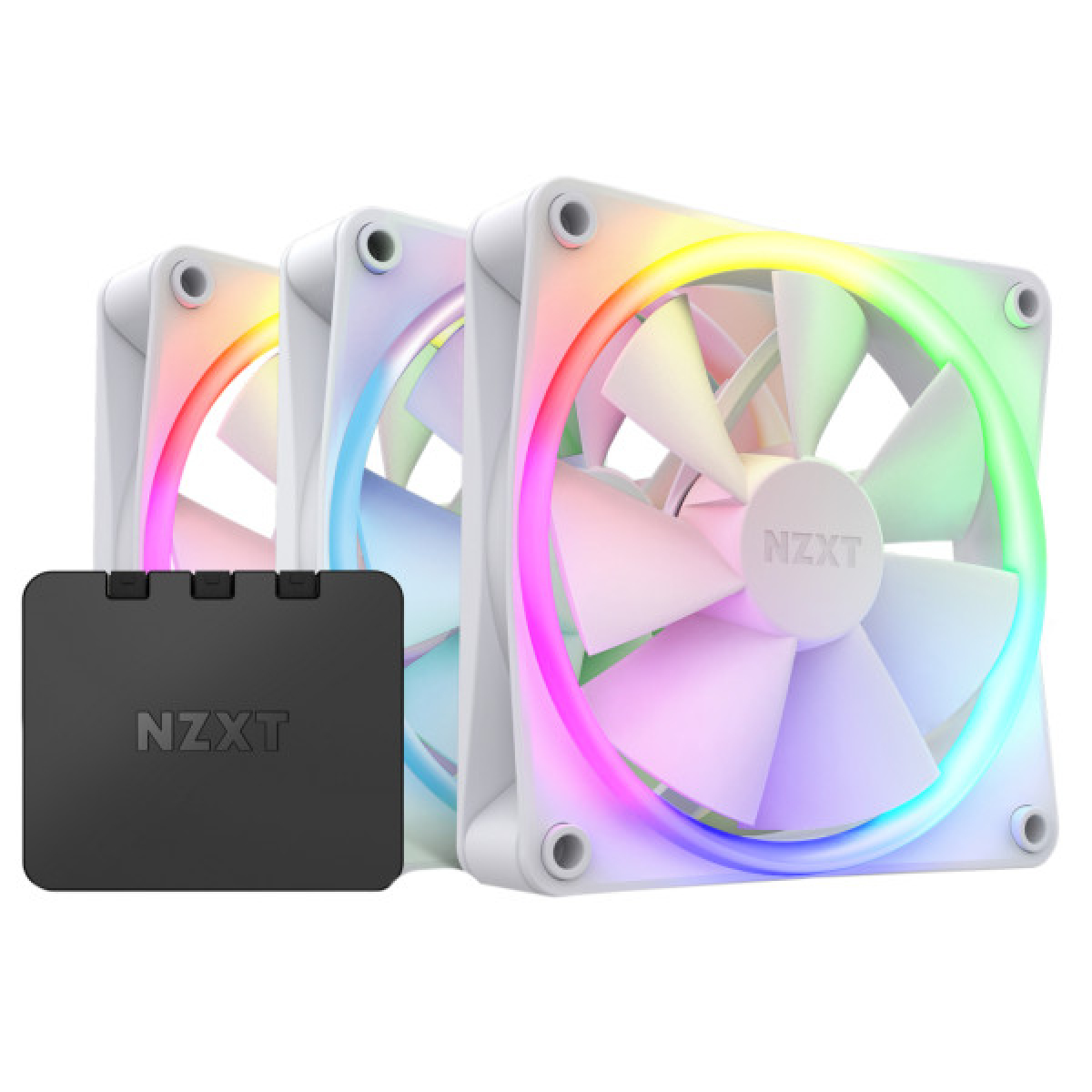 Кулер для корпуса NZXT F120RGB Triple (White) (RF-R12TF-W1) - Фото 1